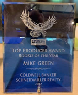 Top Producer Award for Mike Green Realtor